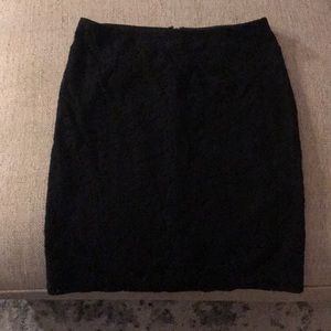 Black lace mini skirt